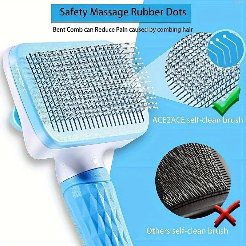 One-Button Pet Deshedding Brush