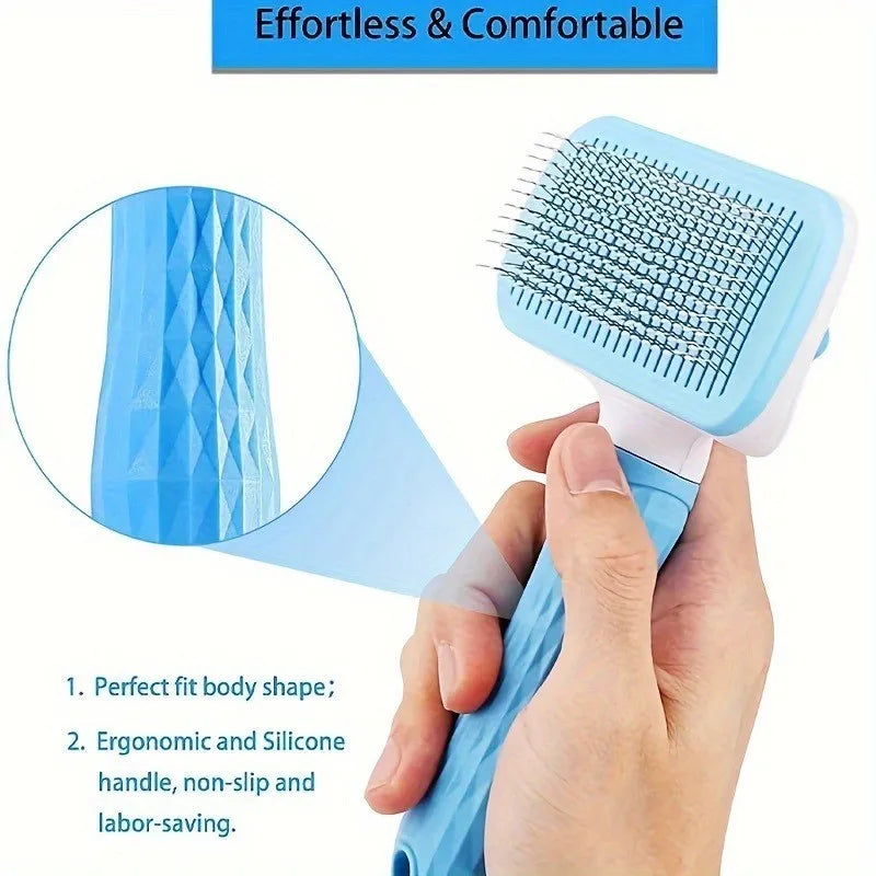 One-Button Pet Deshedding Brush
