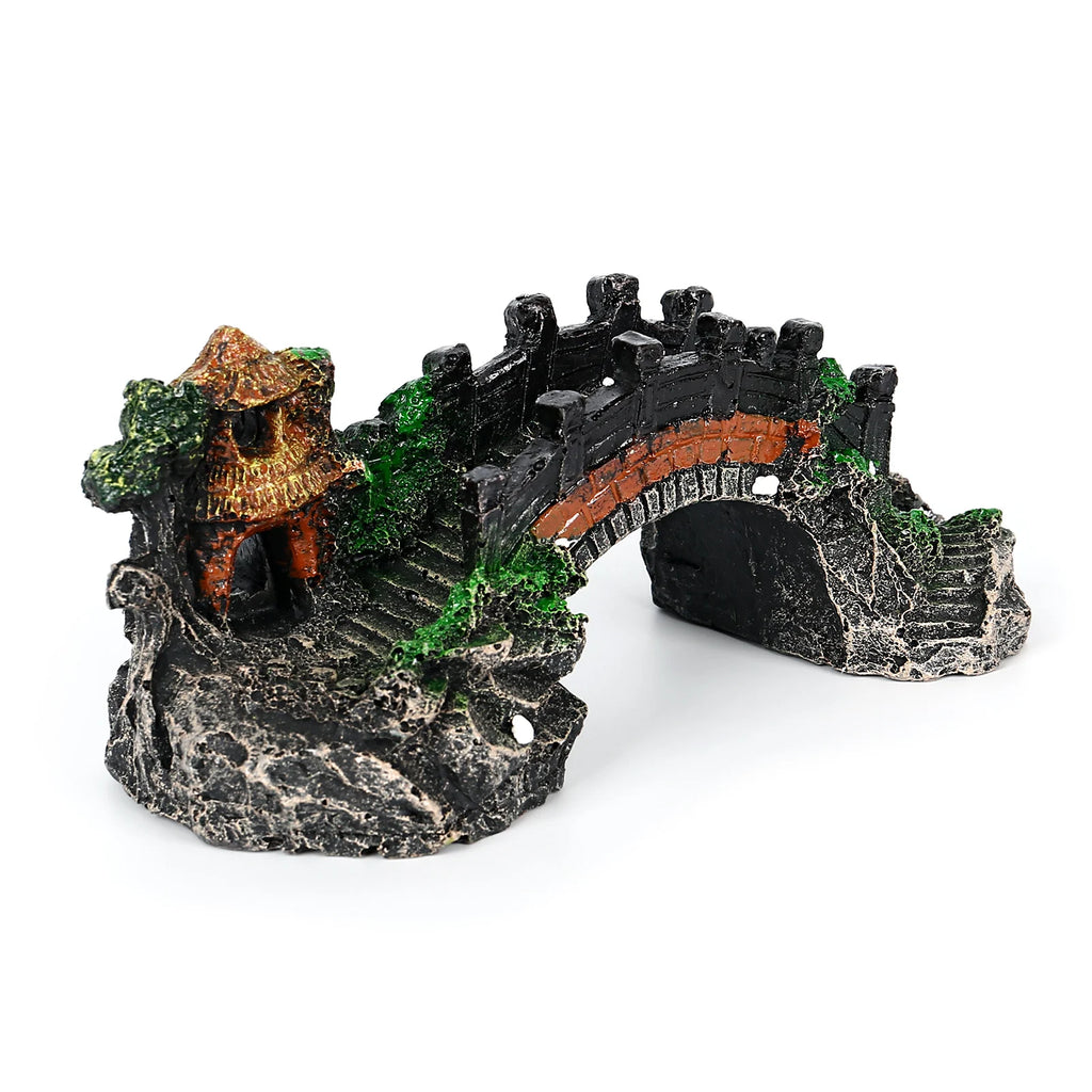 Pavilion Tree Bridge Fish Tank Decoration