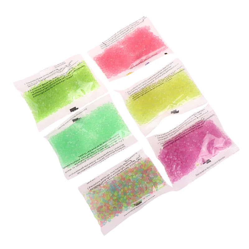 1000pcs Luminous Sand Glow In Dark Pebbles Stone, Lawn or Fish Tank Aquarium Decor 3-5mm