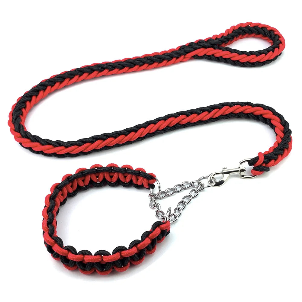 Nylon Braided Dog Collar And Leash