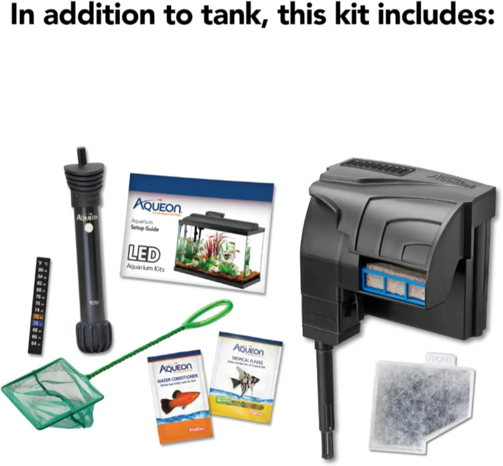 Complete 10 Gallon Aquarium Starter Kit with LED Lighting