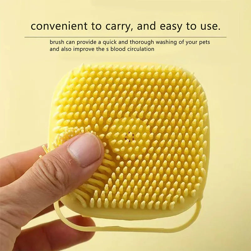 Pet Bathing Brush with Built-in Soap Dispenser