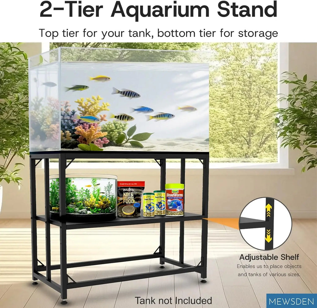 Heavy Duty 40 Gallon Aquarium Stand with 2-Tier Shelves, 660LBS Capacity
