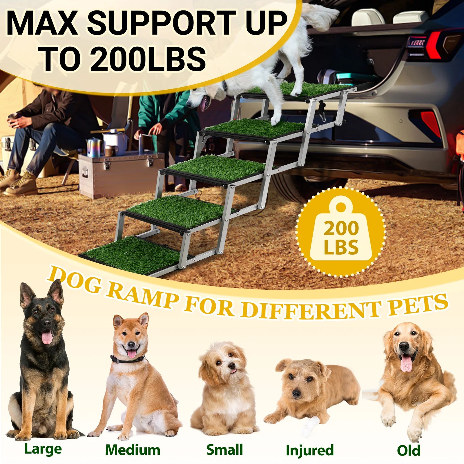 Extra Wide Dog Stairs for Large Dogs