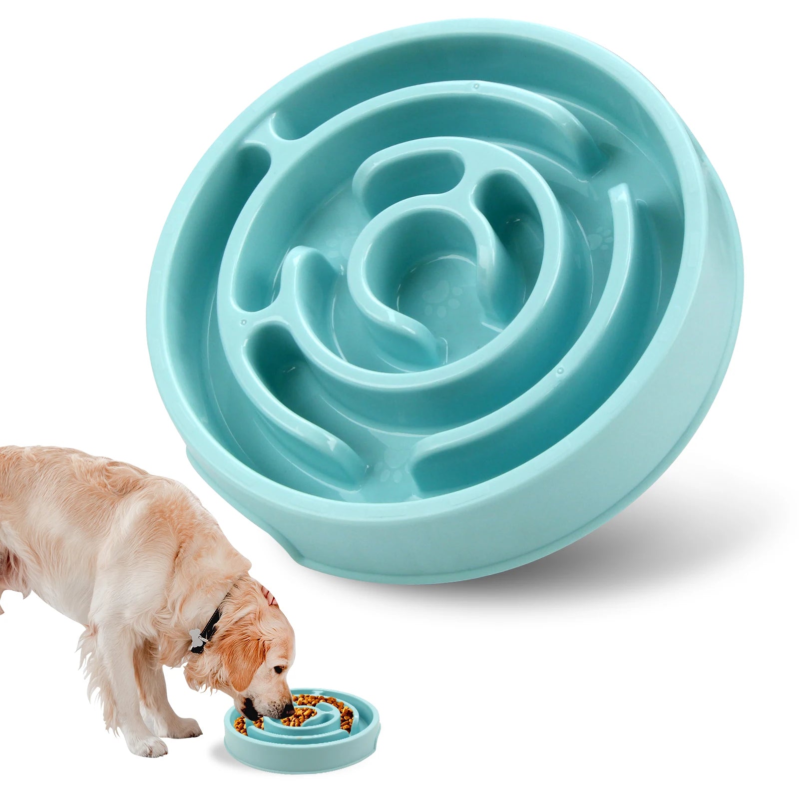Non Slip Anti-Gulping Slower feeder bowl for Dogs and Cats