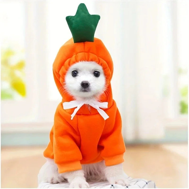 Warm Fleece pet costume; Dogs, cats Clothes Apple, Banana, Carrot, Fruit.