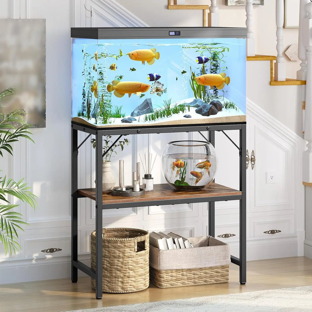 Heavy Duty 20 Gallon Aquarium Stand with 2-Tier Storage Shelves