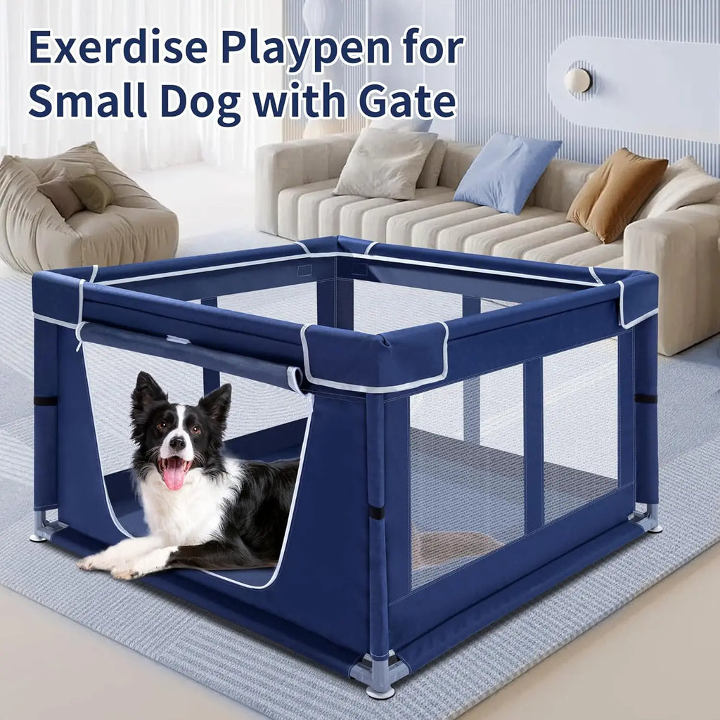Indoor Dog Playpen with Gate, 42x42x25