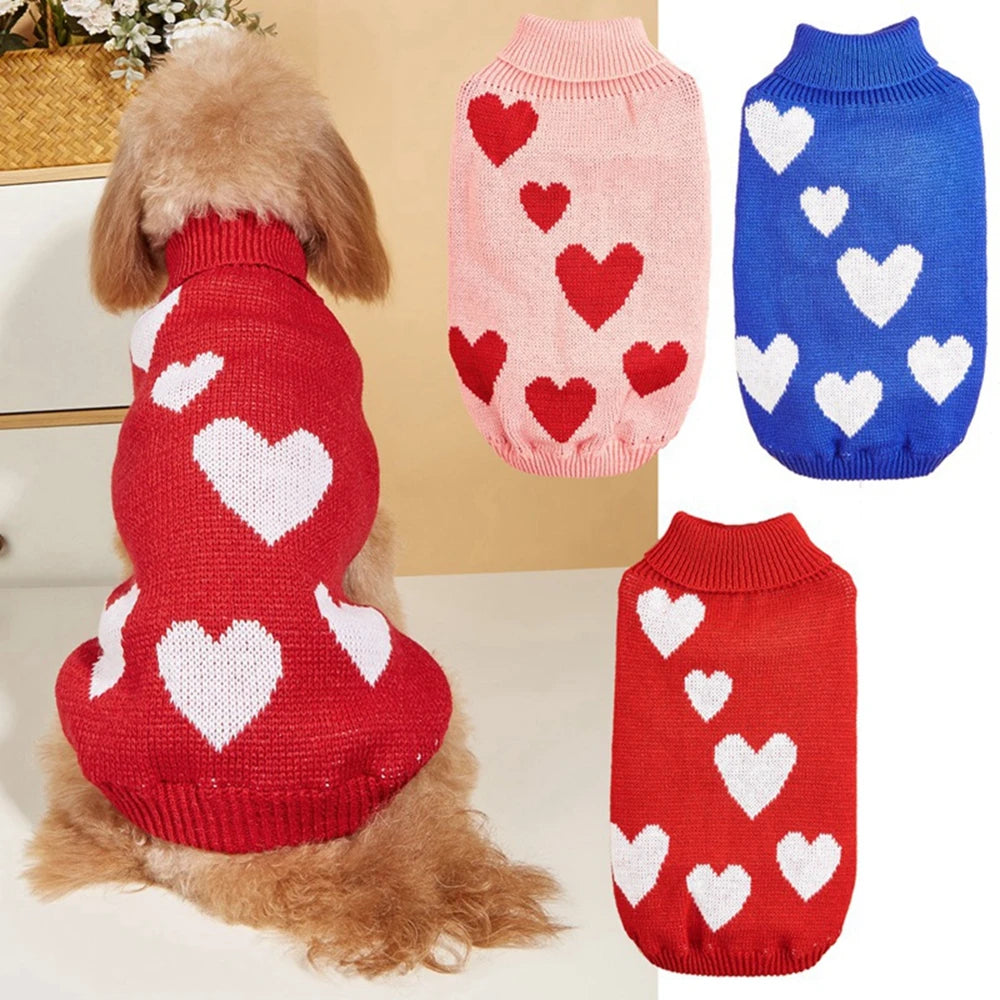 Cute Dog or cat Sweater Heart Pattern