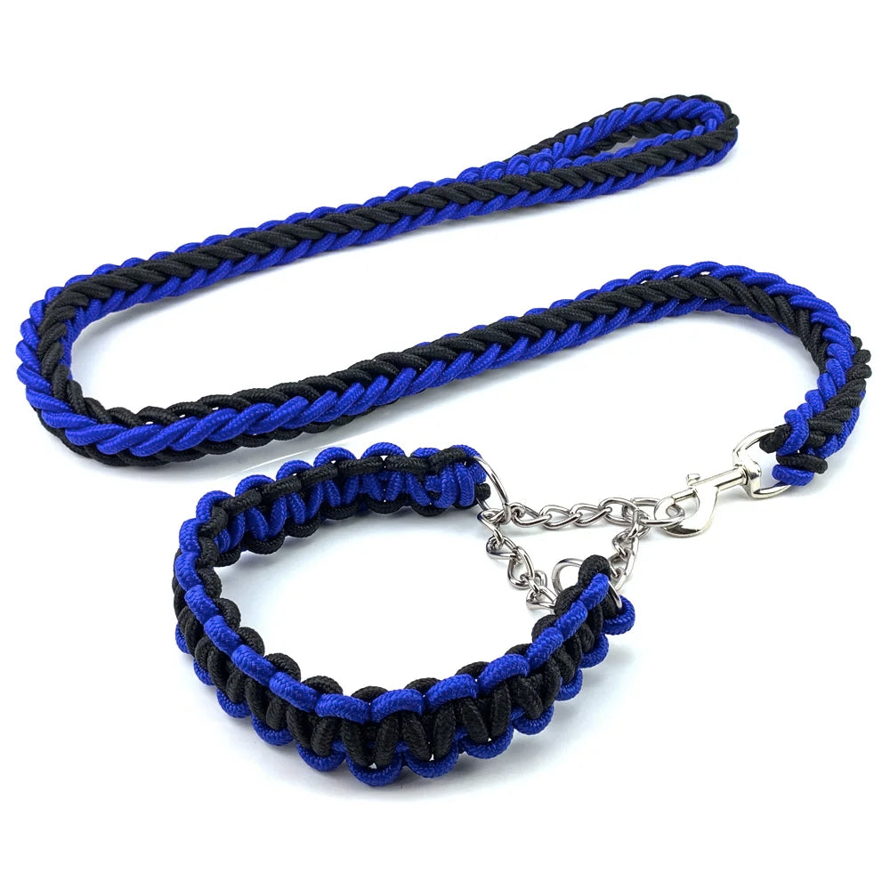Nylon Braided Dog Collar And Leash