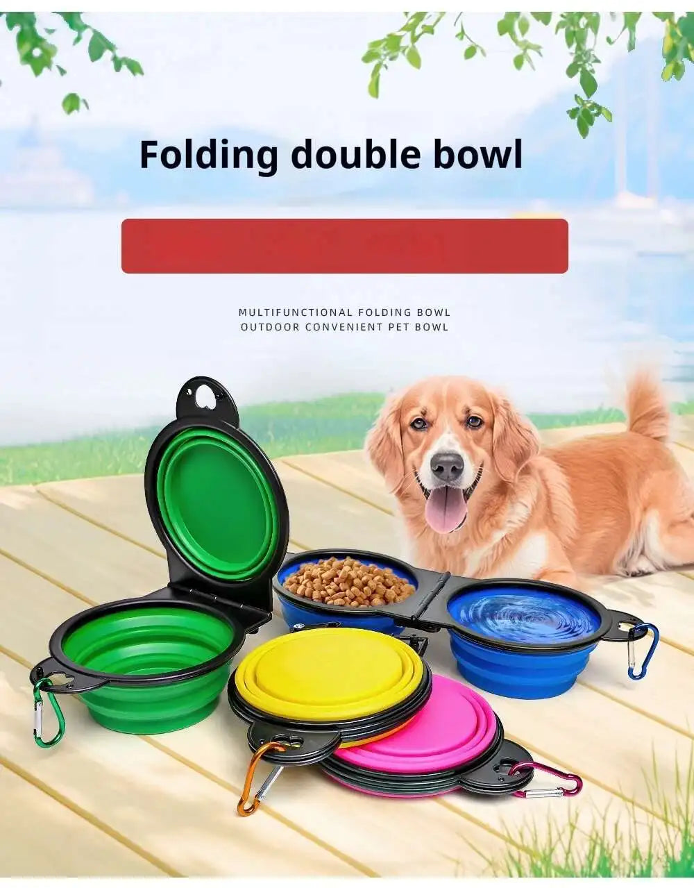 2 in 1 Collapsible Dog Travel Bowl