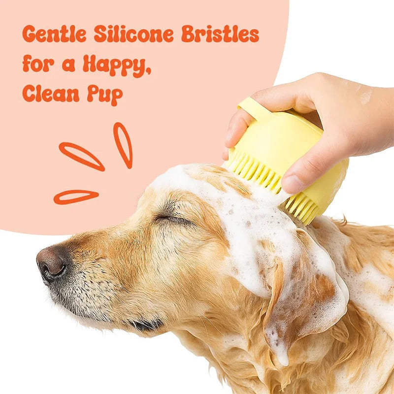 Pet Bathing Brush with Built-in Soap Dispenser