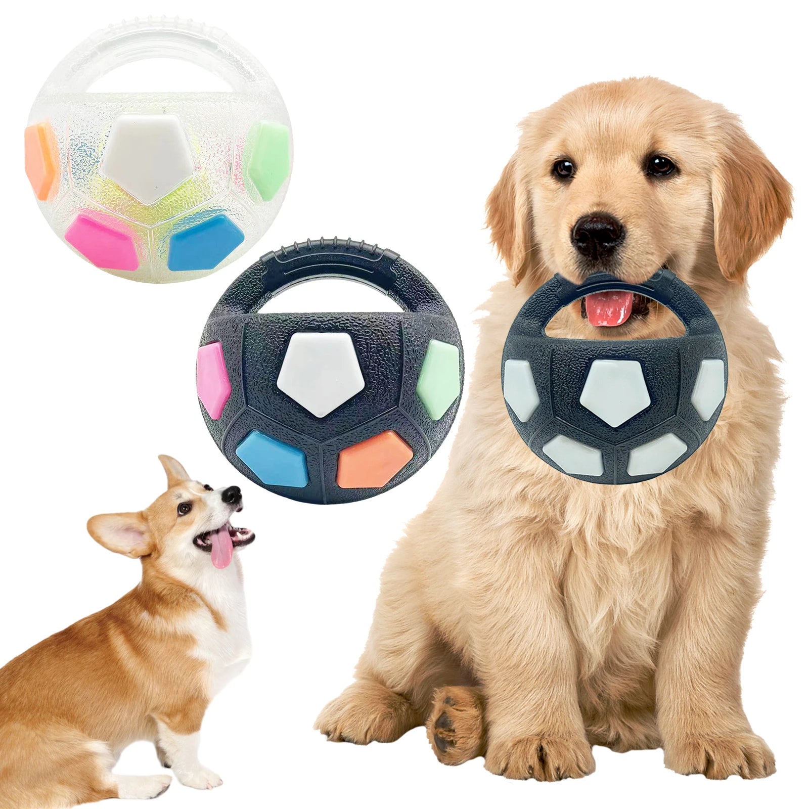 Interactive Squeaky Pet Football for Medium Large Breeds