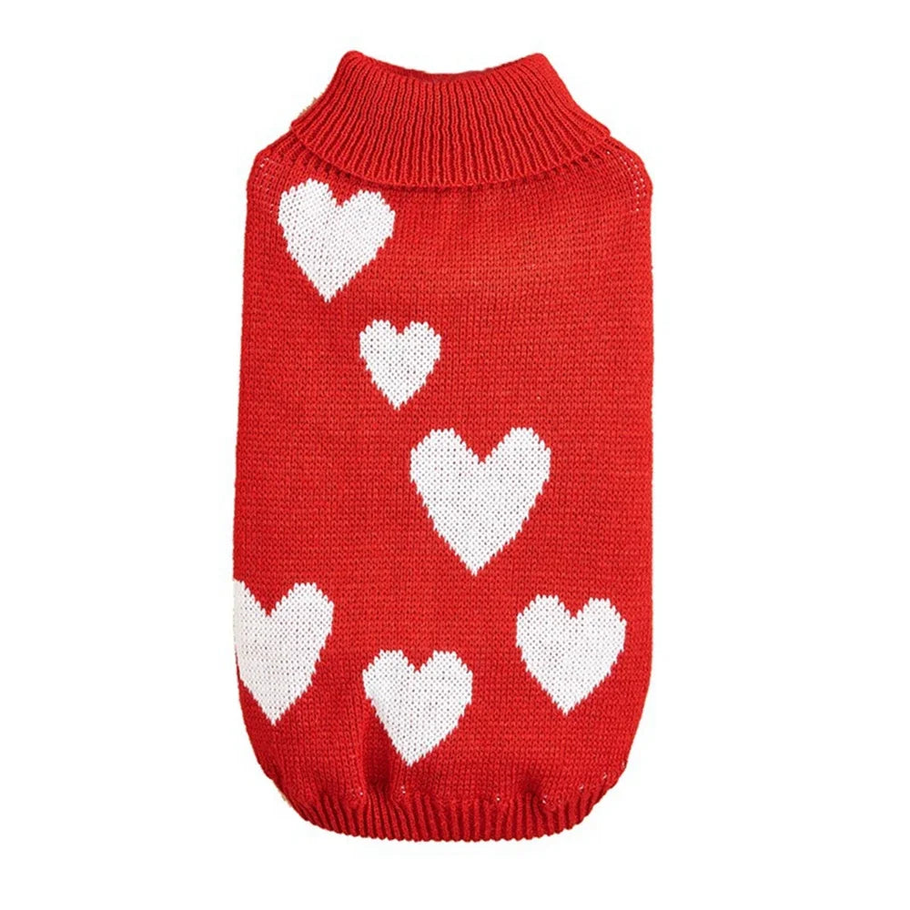 Cute Dog or cat Sweater Heart Pattern