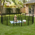 16 Panel Dog Fence Foldable Heavy Duty Metal Pet Playpen