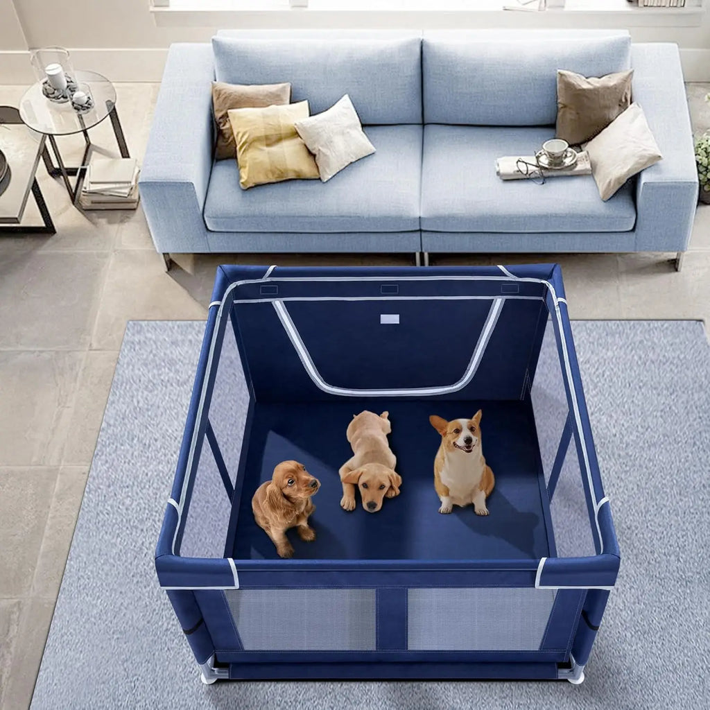 Indoor Dog Playpen with Gate, 42x42x25