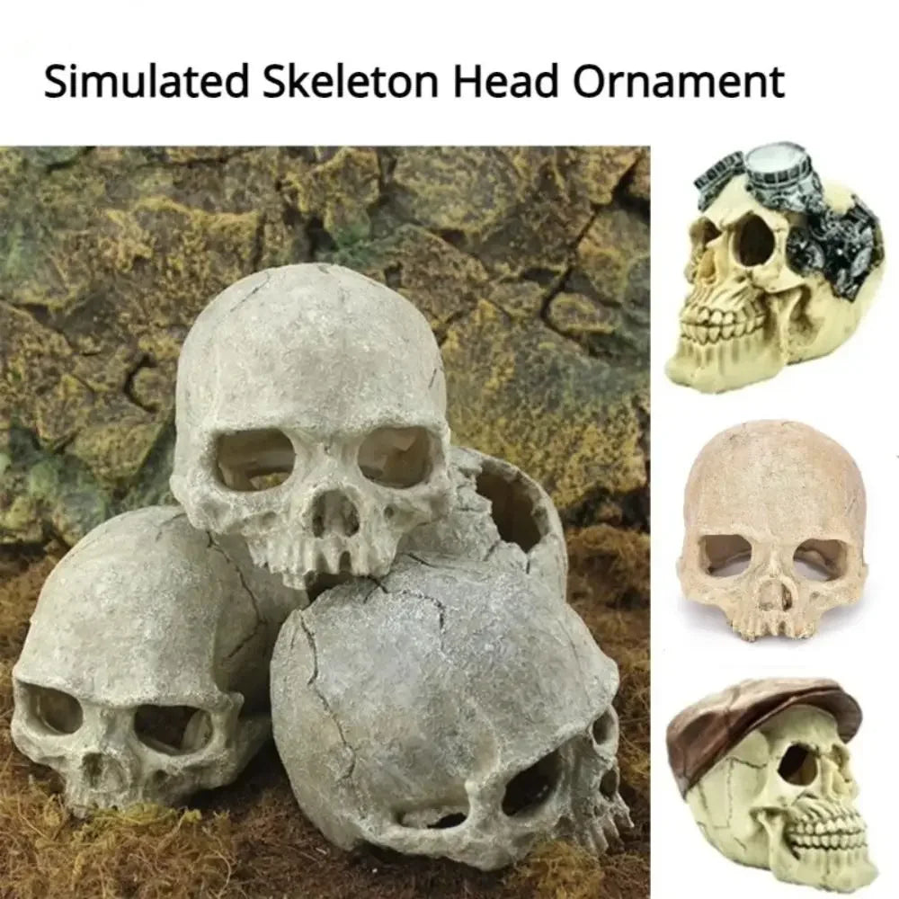 Fish Tank Aquarium Skull Decoration and  Breeding House