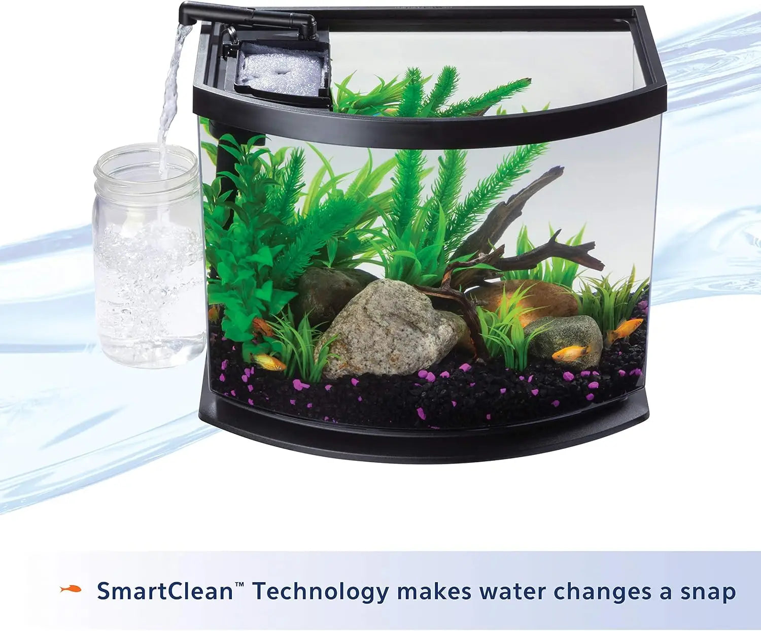 5 Gallon LED Mini Aquarium Fish Tank Kit with SmartClean Technology
