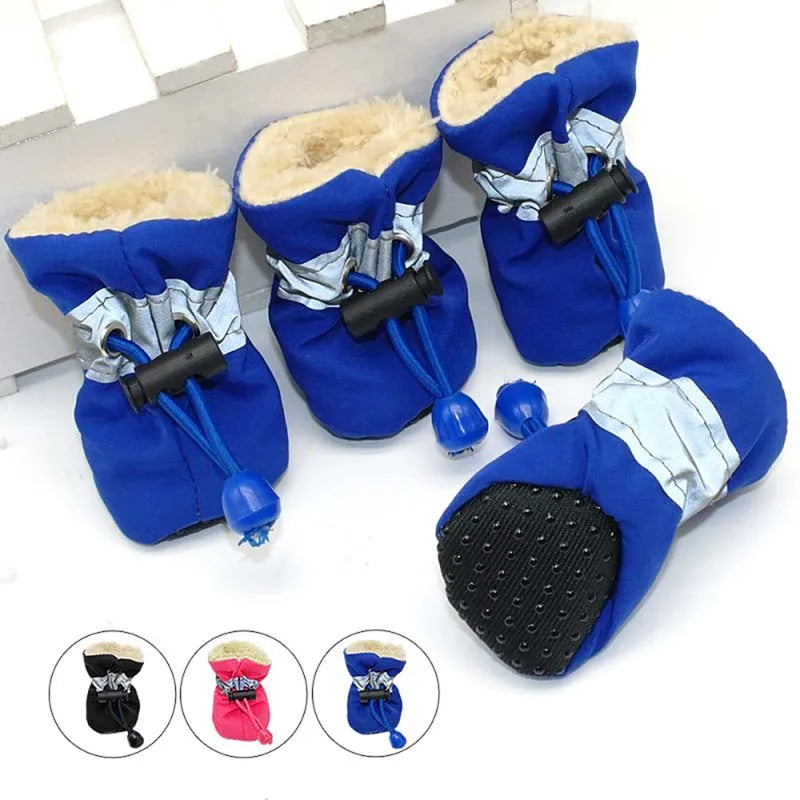 waterproof 4pcs Antiskid Puppy Shoes