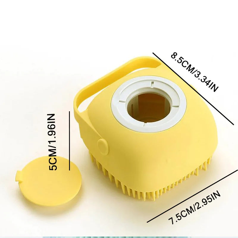 Pet Bathing Brush with Built-in Soap Dispenser