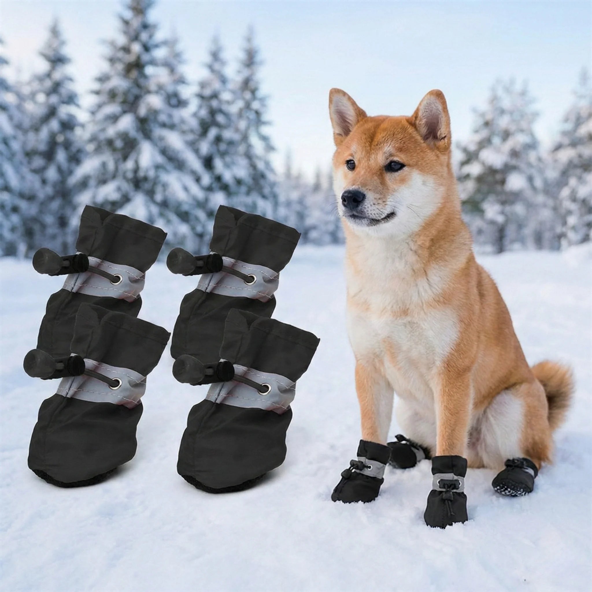 4Pcs All-Weather Dog Shoes