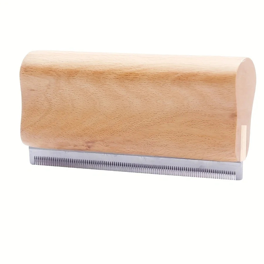 Wooden Cat, Dog, and Horse Shedding Tool