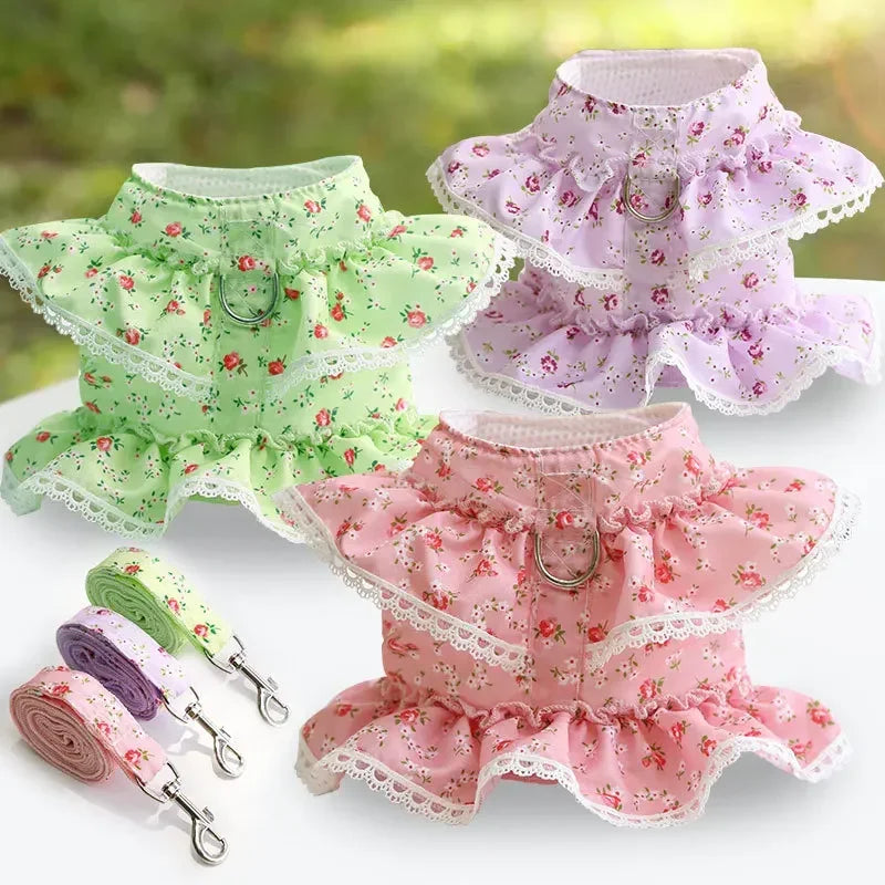 Dog or Cat Harness Leash Set cute dress harness