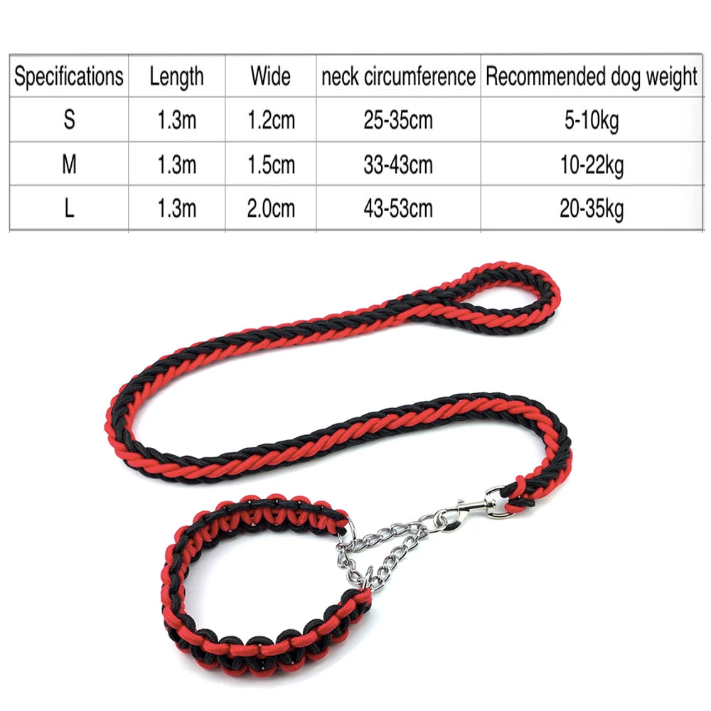 Nylon Braided Dog Collar And Leash
