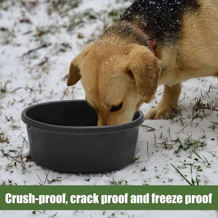 4 Pcs Rubber Livestock Feeder Pans