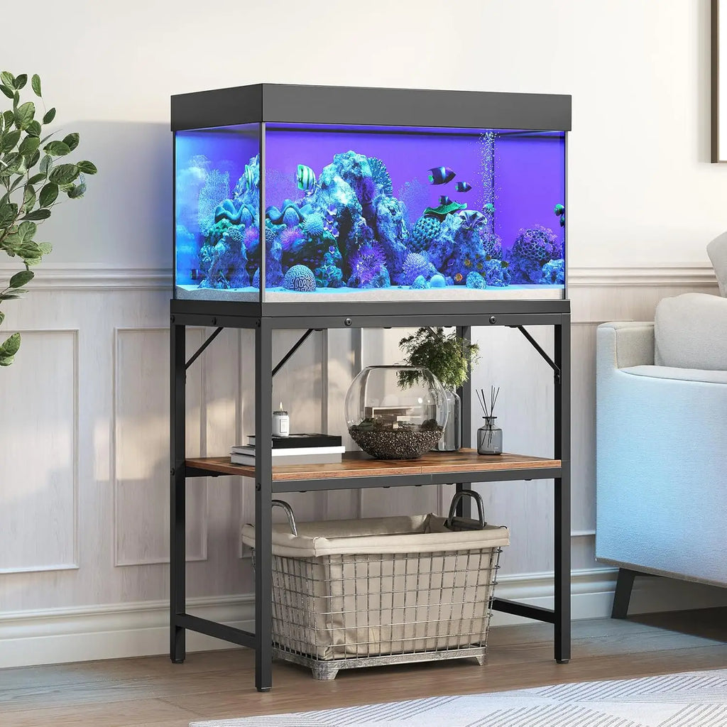Heavy Duty 20 Gallon Aquarium Stand with 2-Tier Storage Shelves