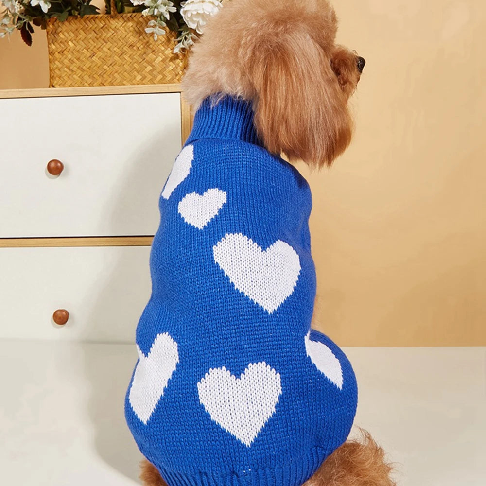 Cute Dog or cat Sweater Heart Pattern