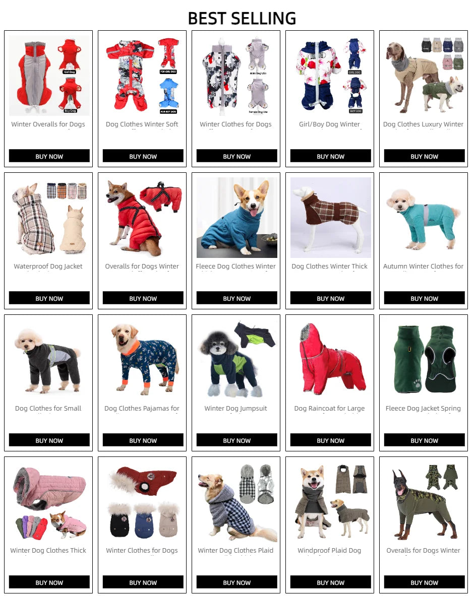 Winter Overalls for Small, Medium Dogs Soft Warm Jacket