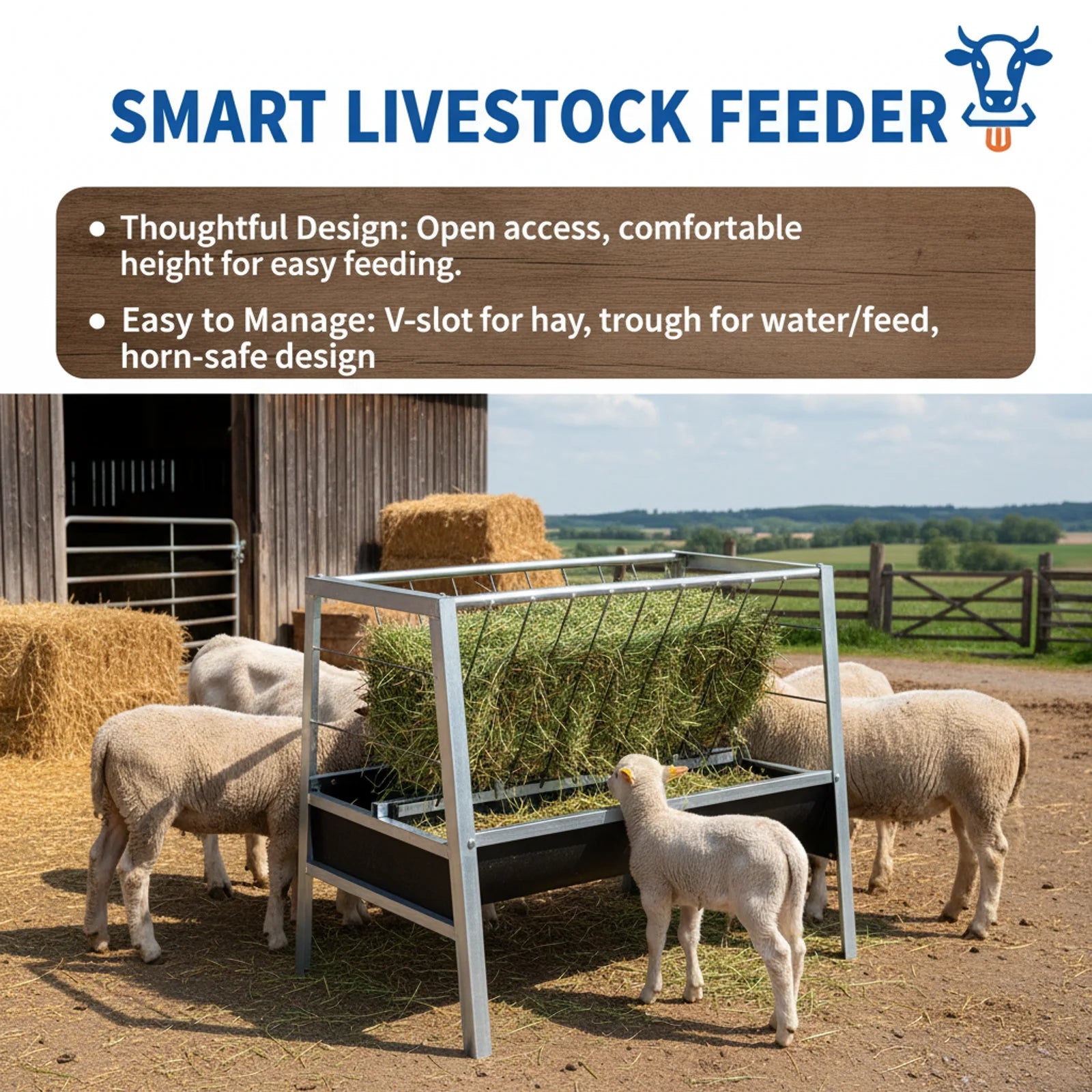 Large Standing livestock Feed Trough
