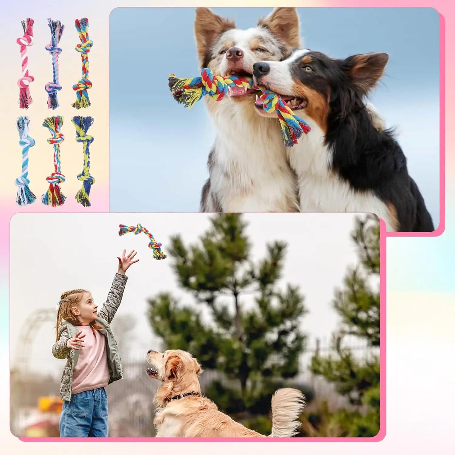 Interactive Braided Dog Chew Ropes