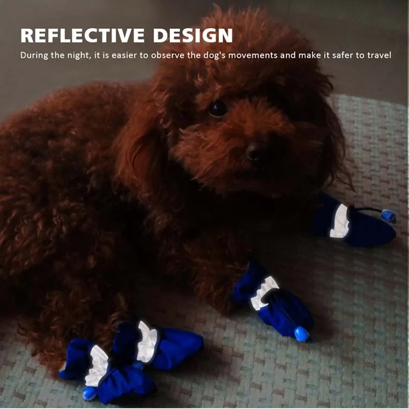 waterproof 4pcs Antiskid Puppy Shoes