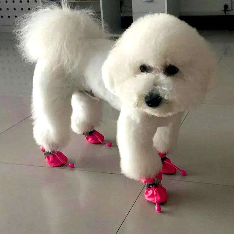 waterproof 4pcs Antiskid Puppy Shoes