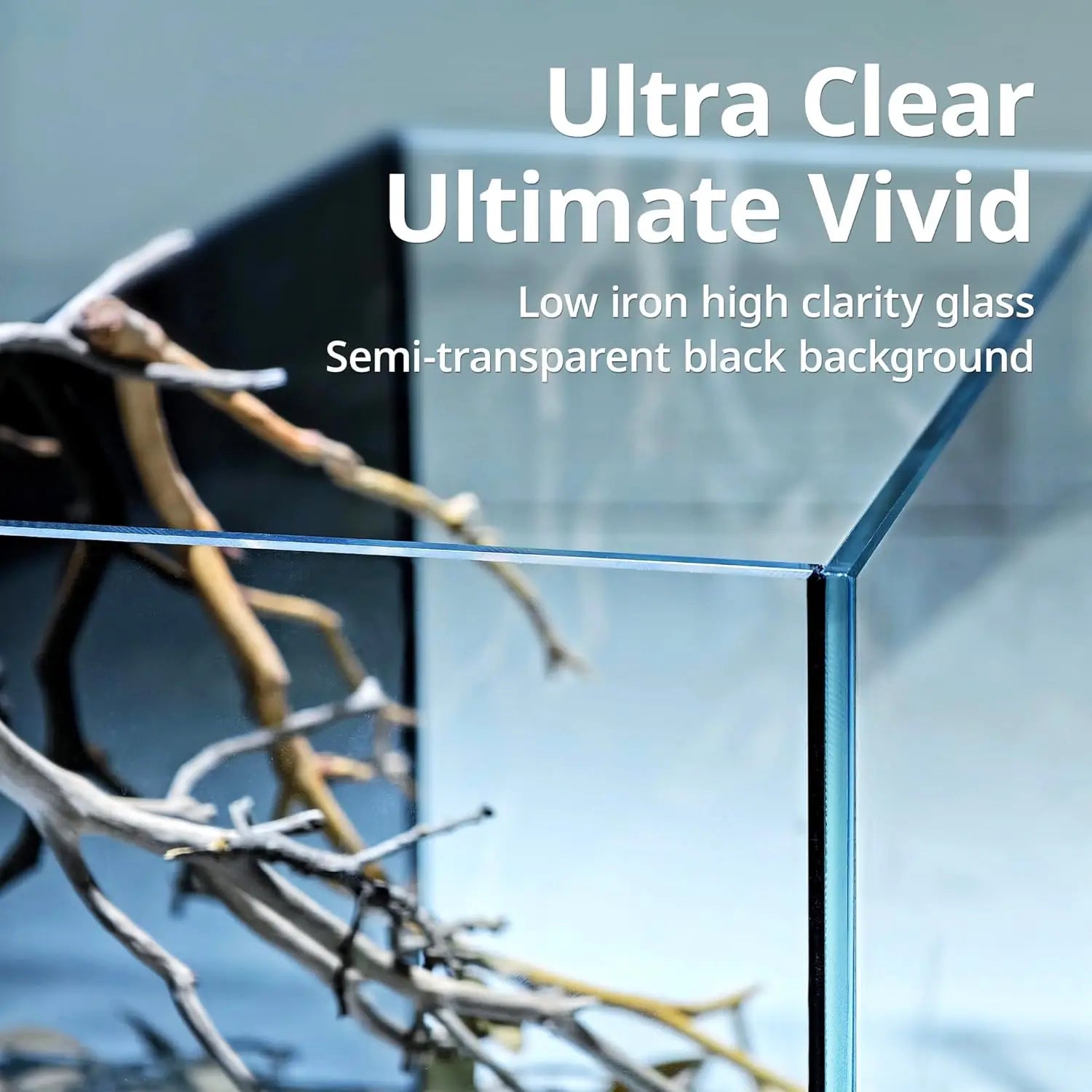Ultra-Clear Rimless Desktop Aquarium Kit with Light, Filter, Gravel & Rocks