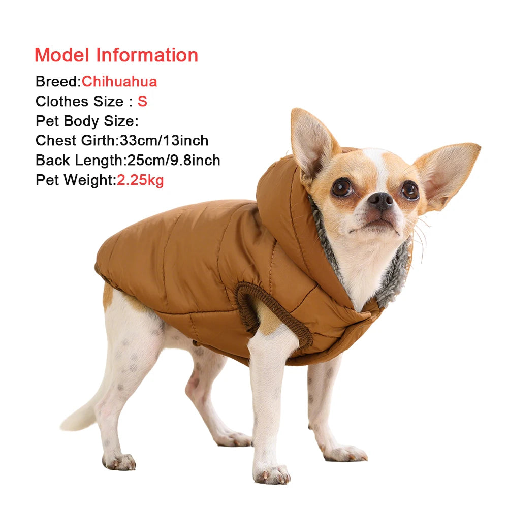 Warm Fleece Dog Coat Hoodie For Small Medium Dogs