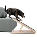 Portable, wooden Dog Ramp with Adjustable Height.