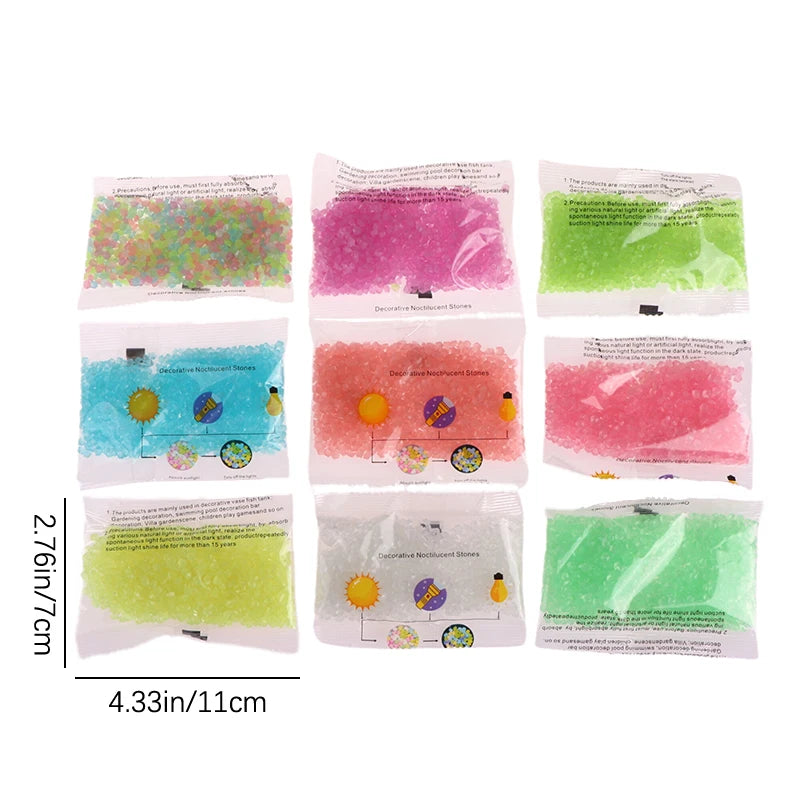 1000pcs Luminous Sand Glow In Dark Pebbles Stone, Lawn or Fish Tank Aquarium Decor 3-5mm