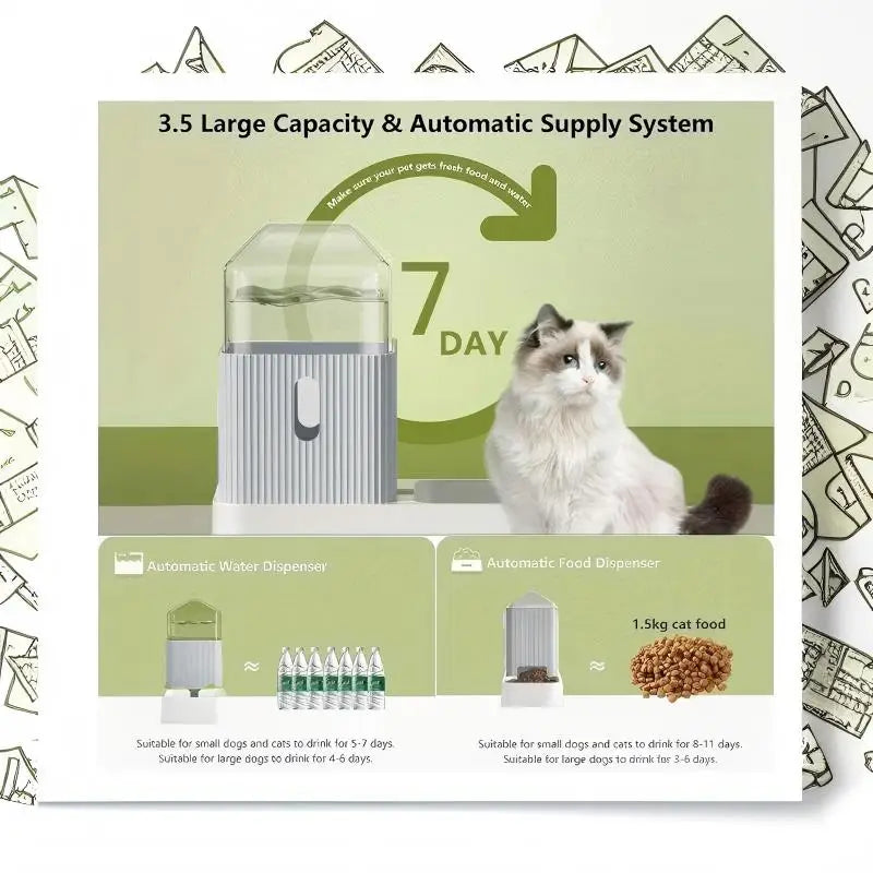 3.5L Large All in One Gravity Pet Feeding Set