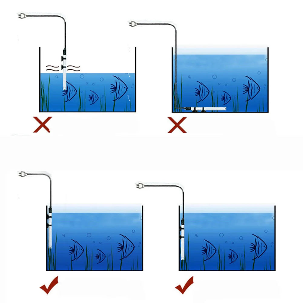 25-300W Automatic Temper Adj Fish Tank Water Heater