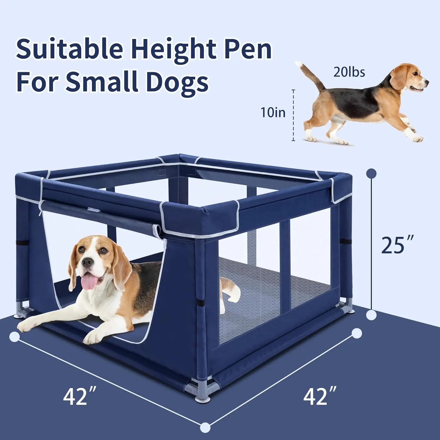 Indoor Dog Playpen with Gate, 42x42x25