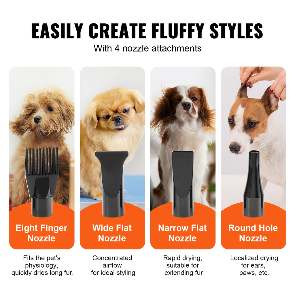 2000W/2.7HP Dog Hair Blow Dryer Adjustable Speed