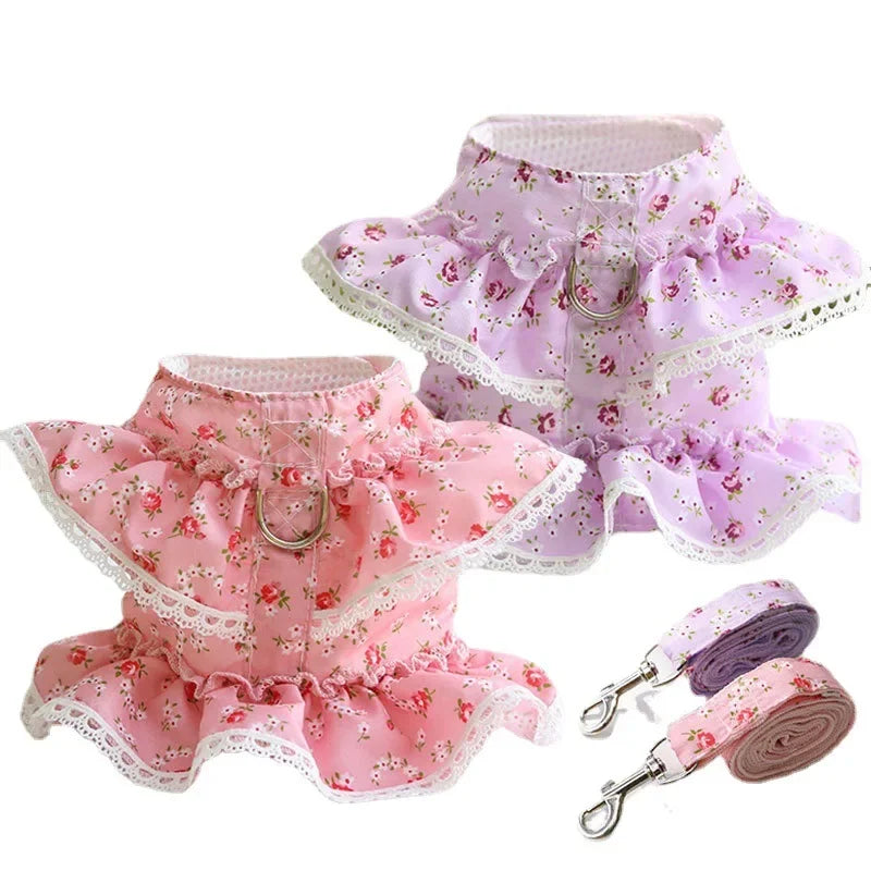 Dog or Cat Harness Leash Set cute dress harness