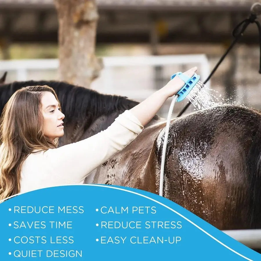 5 in 1 Pet Bath Brush, with 3ft Shower Hose Attachment