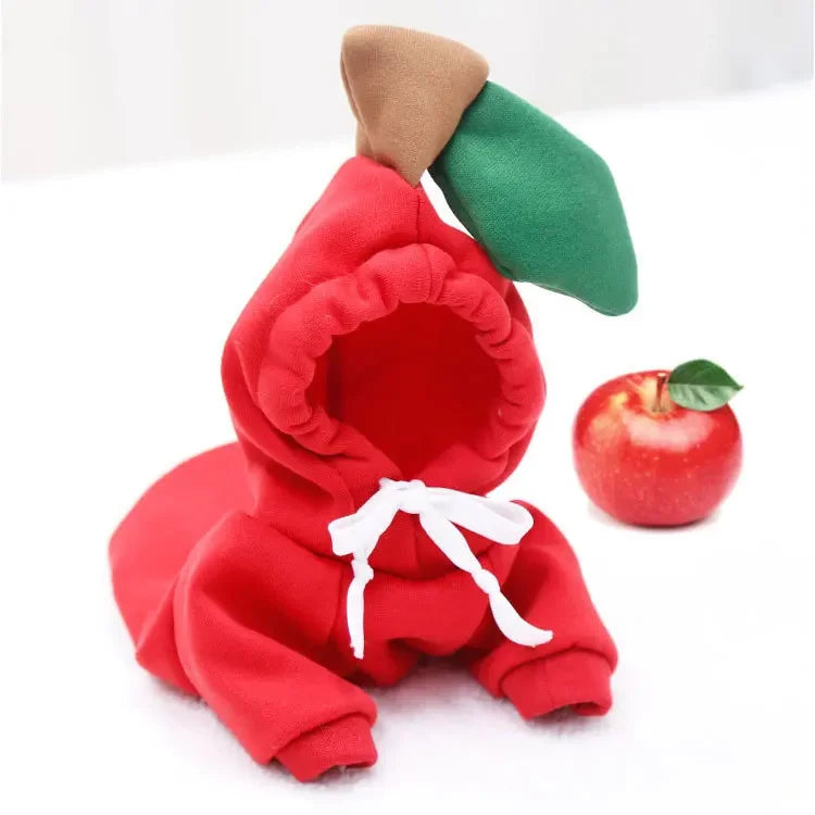Warm Fleece pet costume; Dogs, cats Clothes Apple, Banana, Carrot, Fruit.