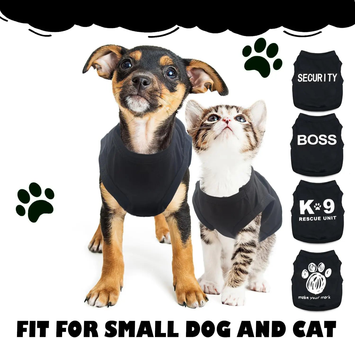 4-Piece Small Dog Clothes Set for Summer and Spring
