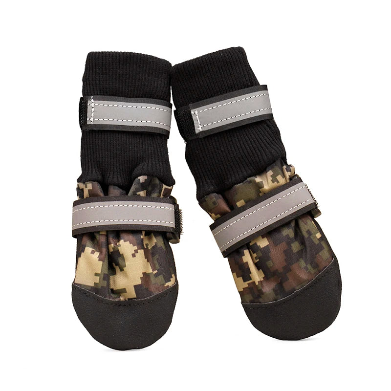 Waterproof Anti Slip Dog High Shoes Camouflage Reflective